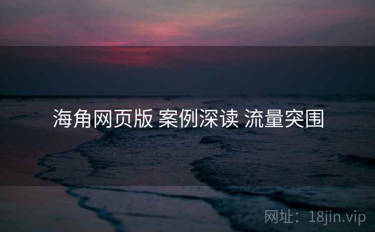 海角网页版 案例深读 流量突围